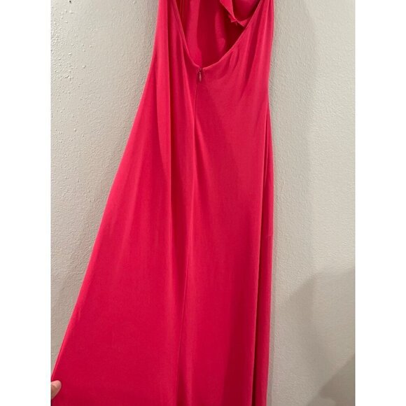 Nicole Bakti Womens Maxi gala maxi Dress halted back gems size small bright pink - Picture 6 of 11